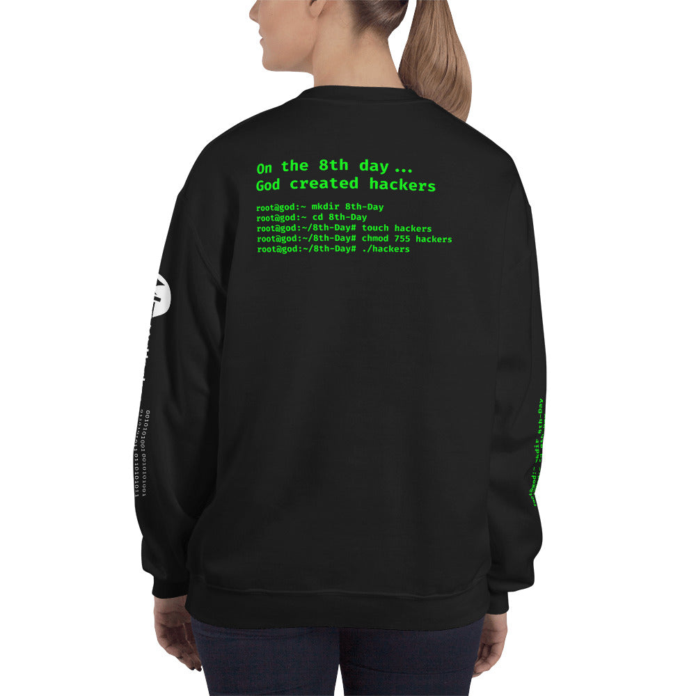 On the 8th day God created hackers - Unisex Sweatshirt (all side print) by DarkByteGear