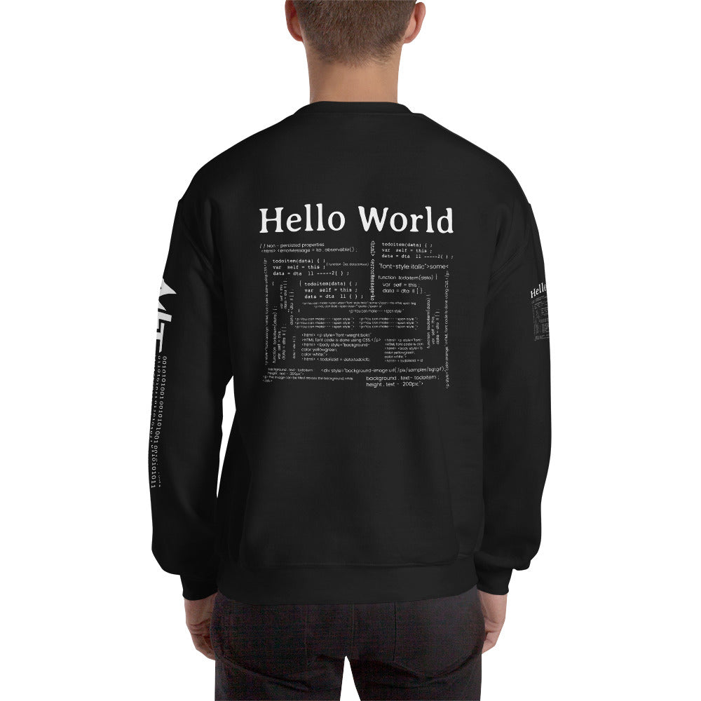 Hello world - Unisex Sweatshirt (back print) by DarkByteGear