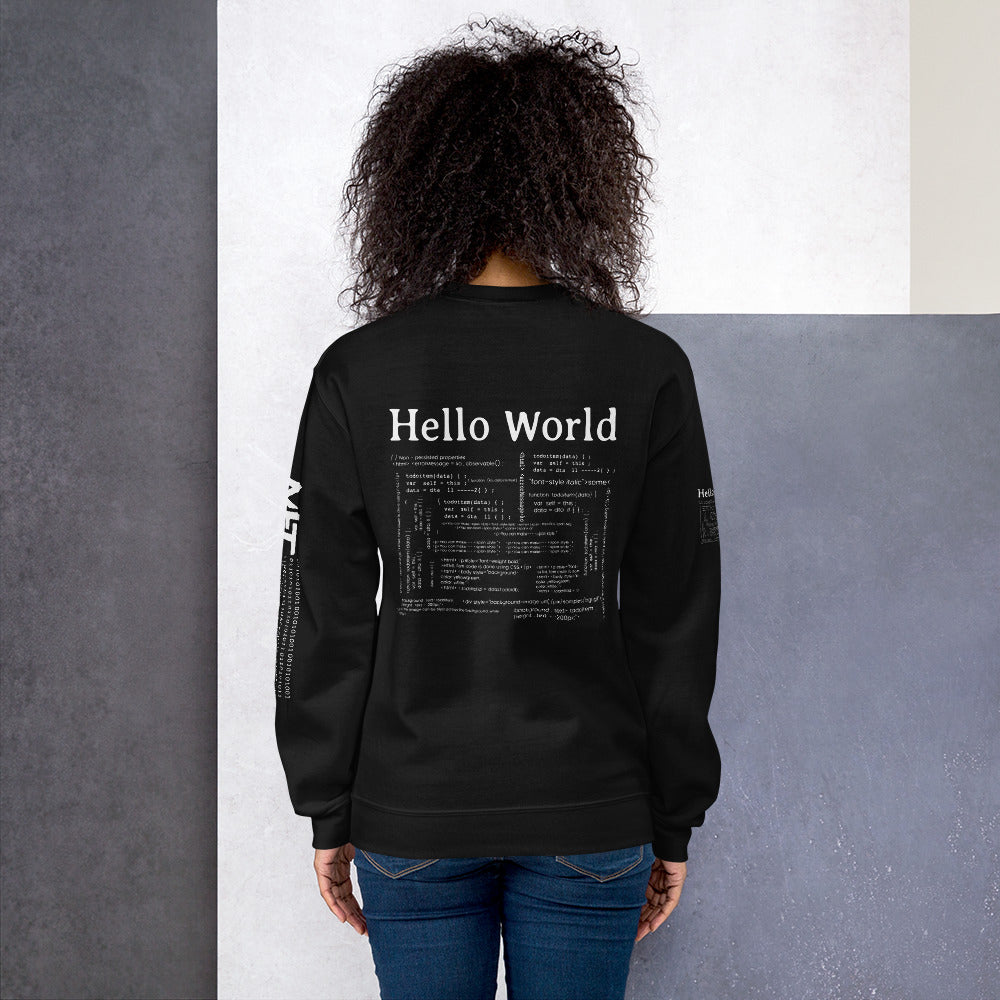 Hello world - Unisex Sweatshirt (back print) by DarkByteGear