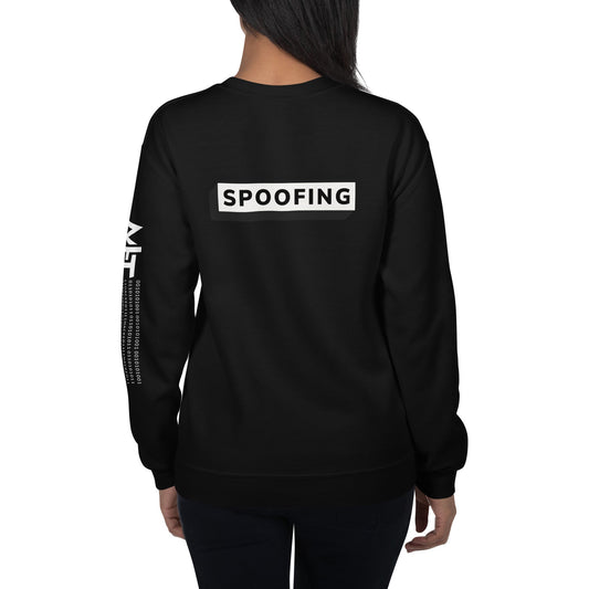 Spoofing - Unisex Sweatshirt (back print) by DarkByteGear