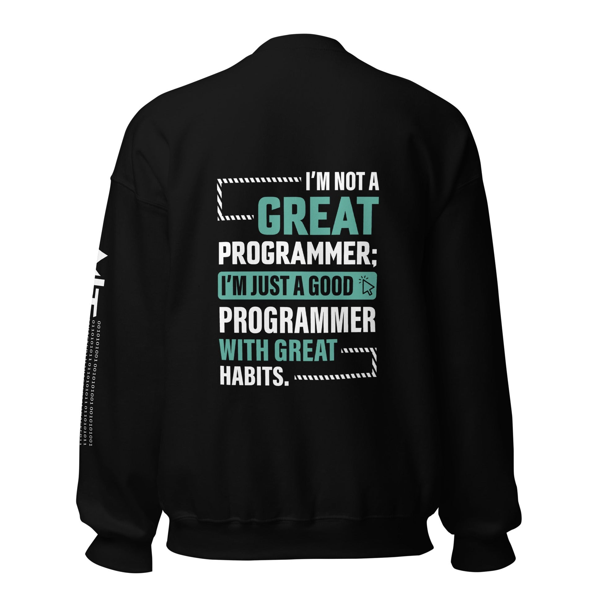 I am not a Great Programmer - Unisex Sweatshirt ( Back Print ) by DarkByteGear
