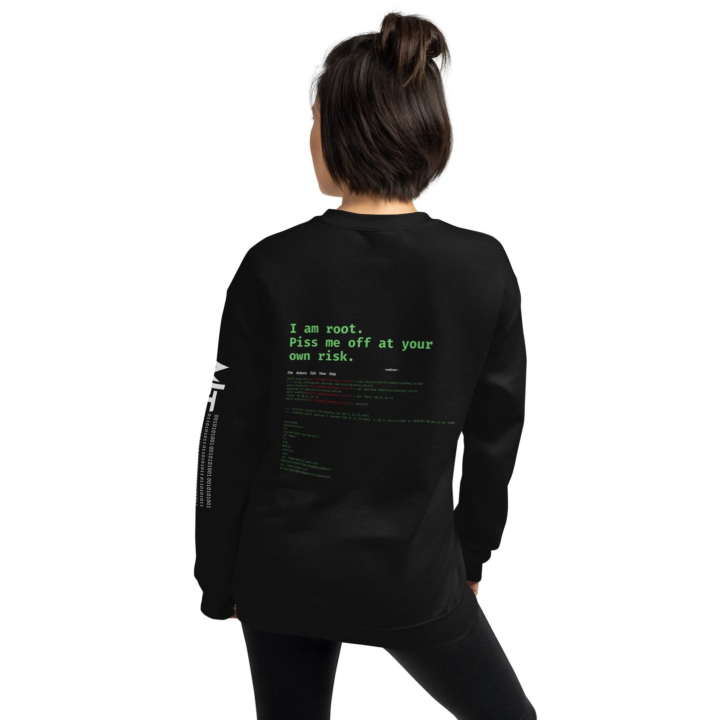 I am root, Piss me off at your own risk - Unisex Sweatshirt ( Back Print ) by DarkByteGear