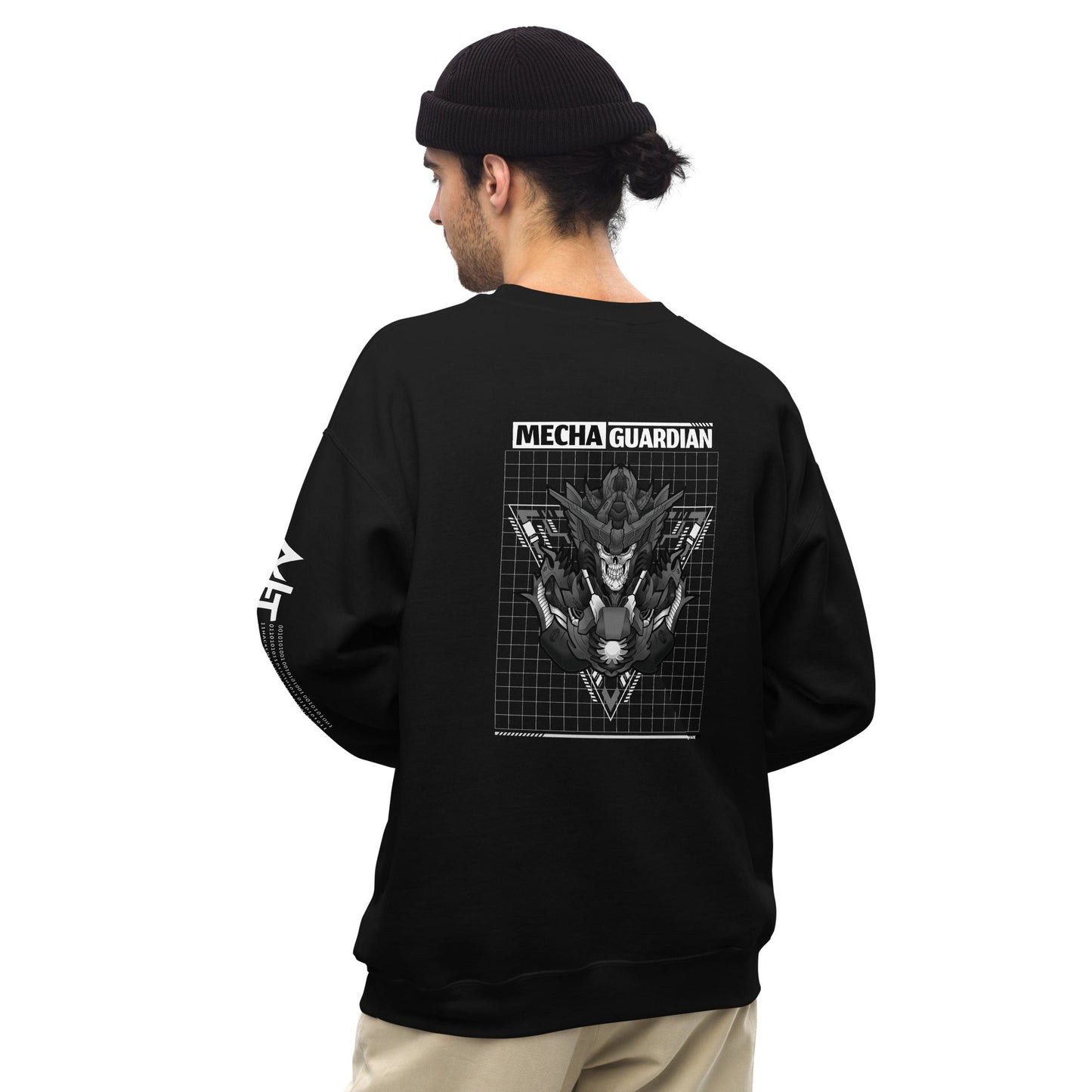 Mecha Guardian - Unisex Sweatshirt ( Back Print ) by DarkByteGear