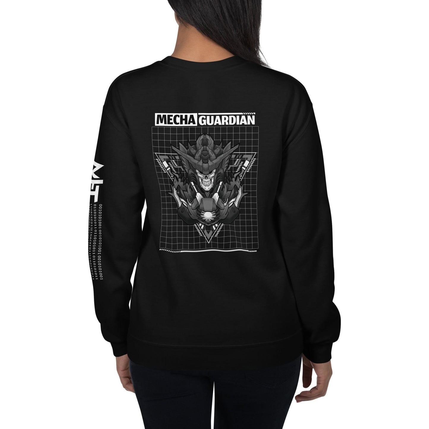 Mecha Guardian - Unisex Sweatshirt ( Back Print ) by DarkByteGear