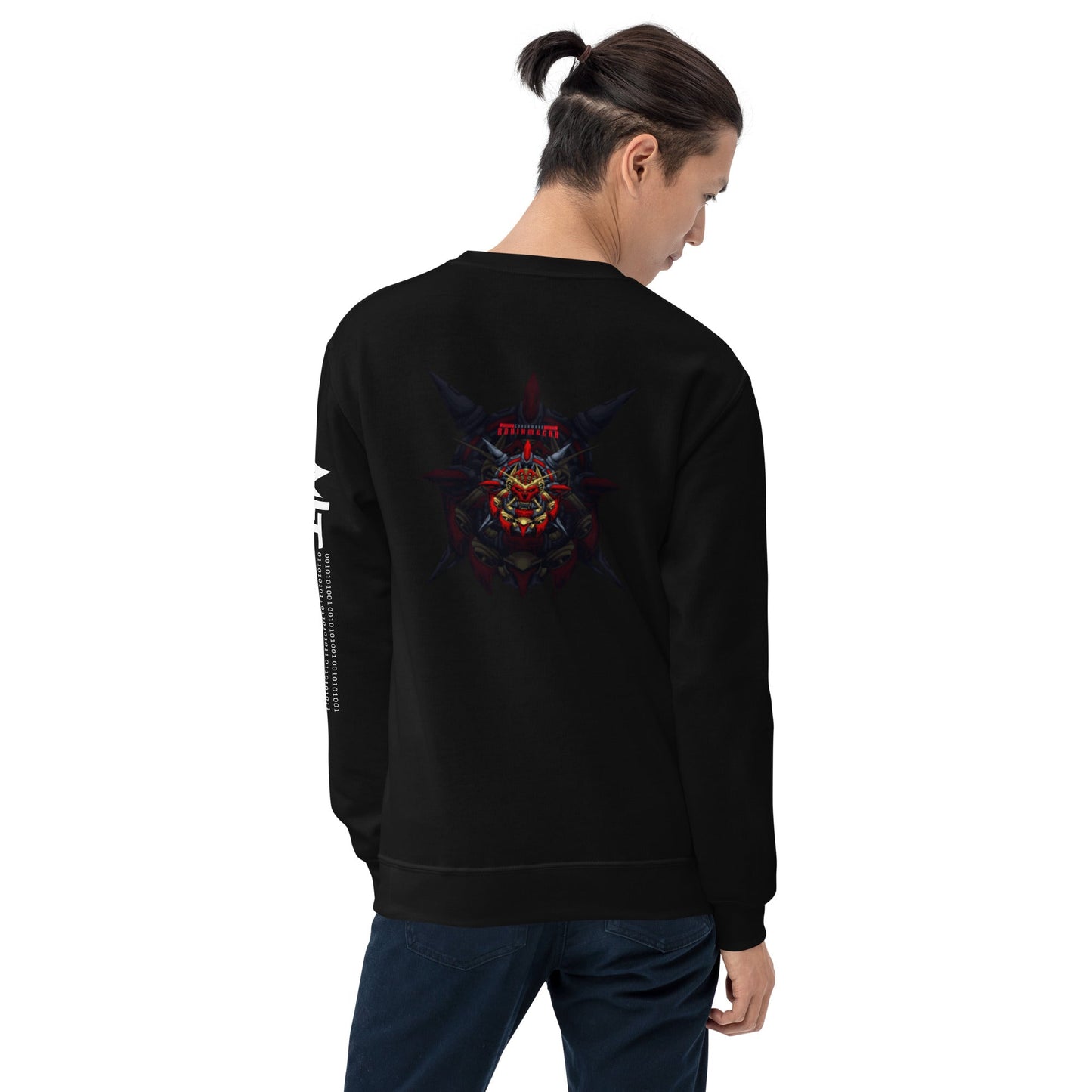 Cyberware Ronin Mecha - Unisex Sweatshirt ( Back Print ) by DarkByteGear