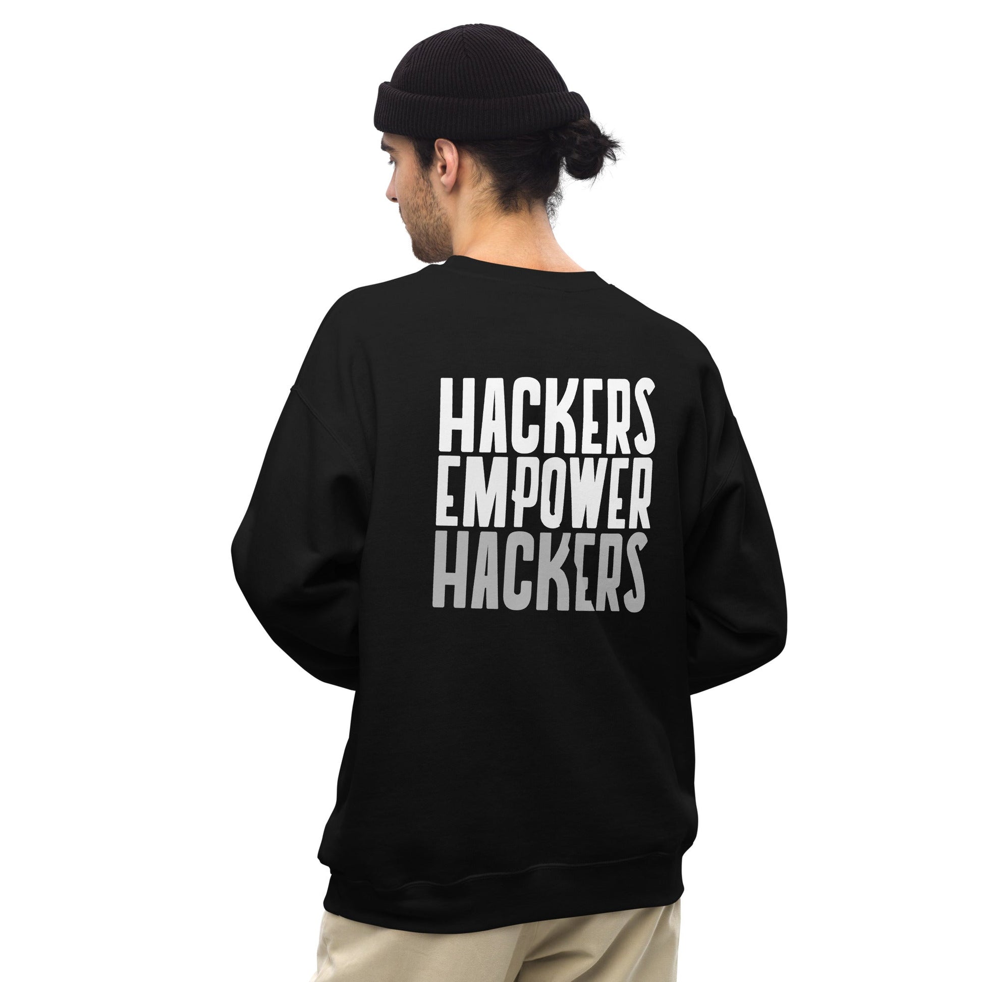 Hackers Empower Hackers - Unisex Sweatshirt ( Back Print ) by DarkByteGear