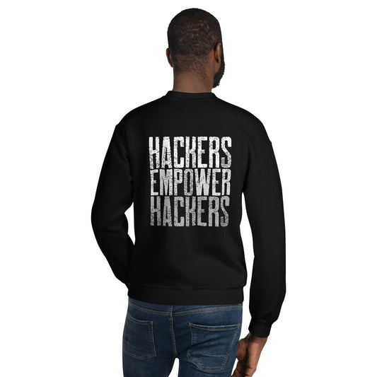 Hackers Empower Hackers V1 - Unisex Sweatshirt ( Back Print ) by DarkByteGear