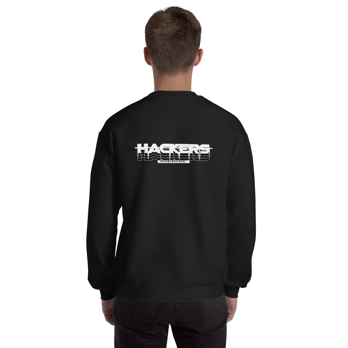 Hackers Empower Hackers V3 - Unisex Sweatshirt ( Back Print ) by DarkByteGear