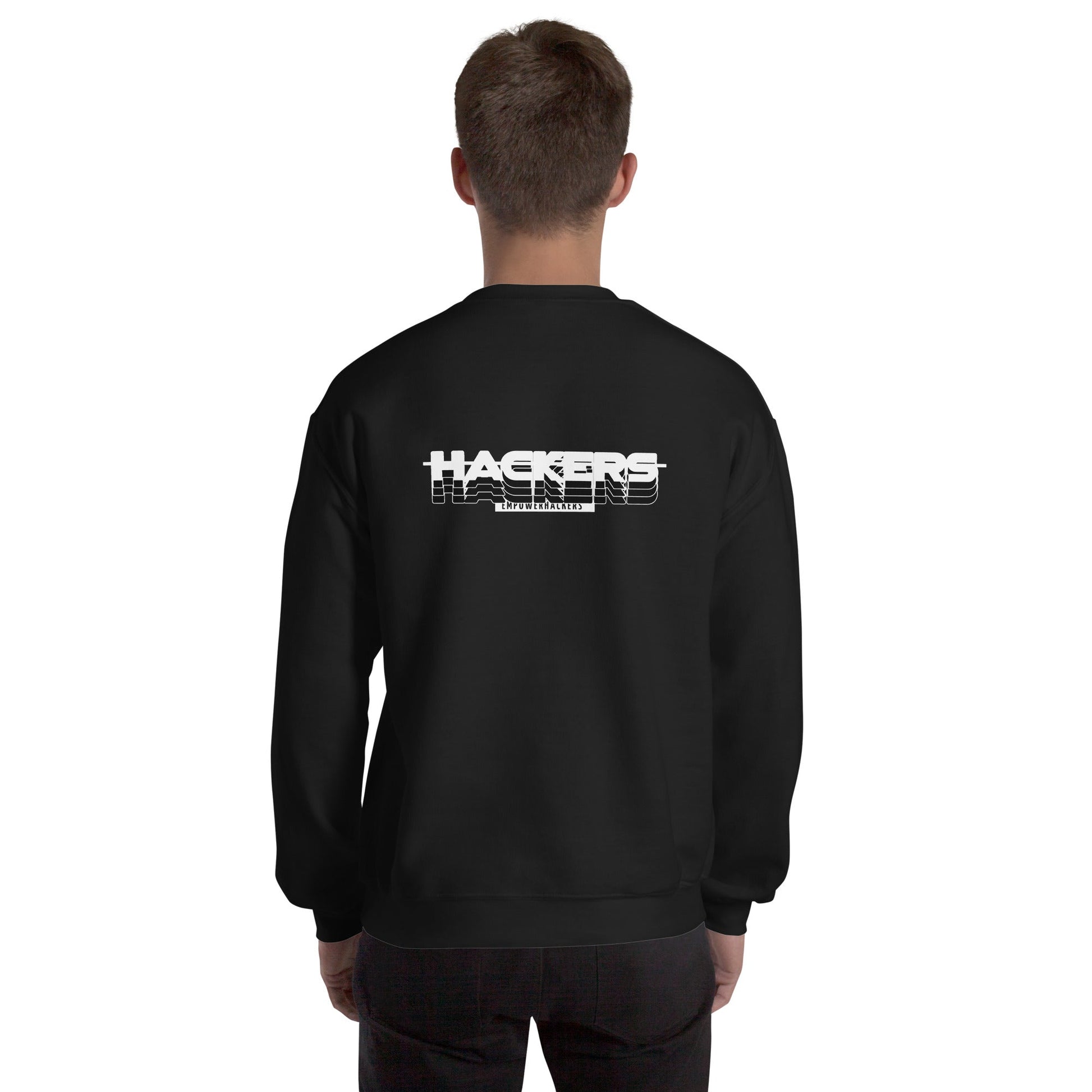 Hackers Empower Hackers V3 - Unisex Sweatshirt ( Back Print ) by DarkByteGear