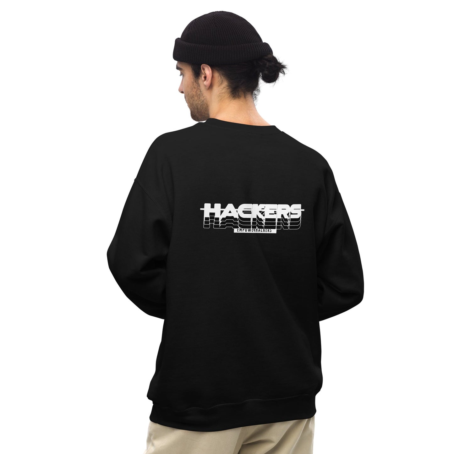 Hackers Empower Hackers V3 - Unisex Sweatshirt ( Back Print ) by DarkByteGear