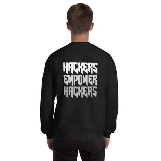 Hackers Empower Hackers V4 - Unisex Sweatshirt ( Back Print ) by DarkByteGear