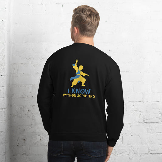 I Know Python Scripting - Unisex Sweatshirt ( Back Print ) by DarkByteGear