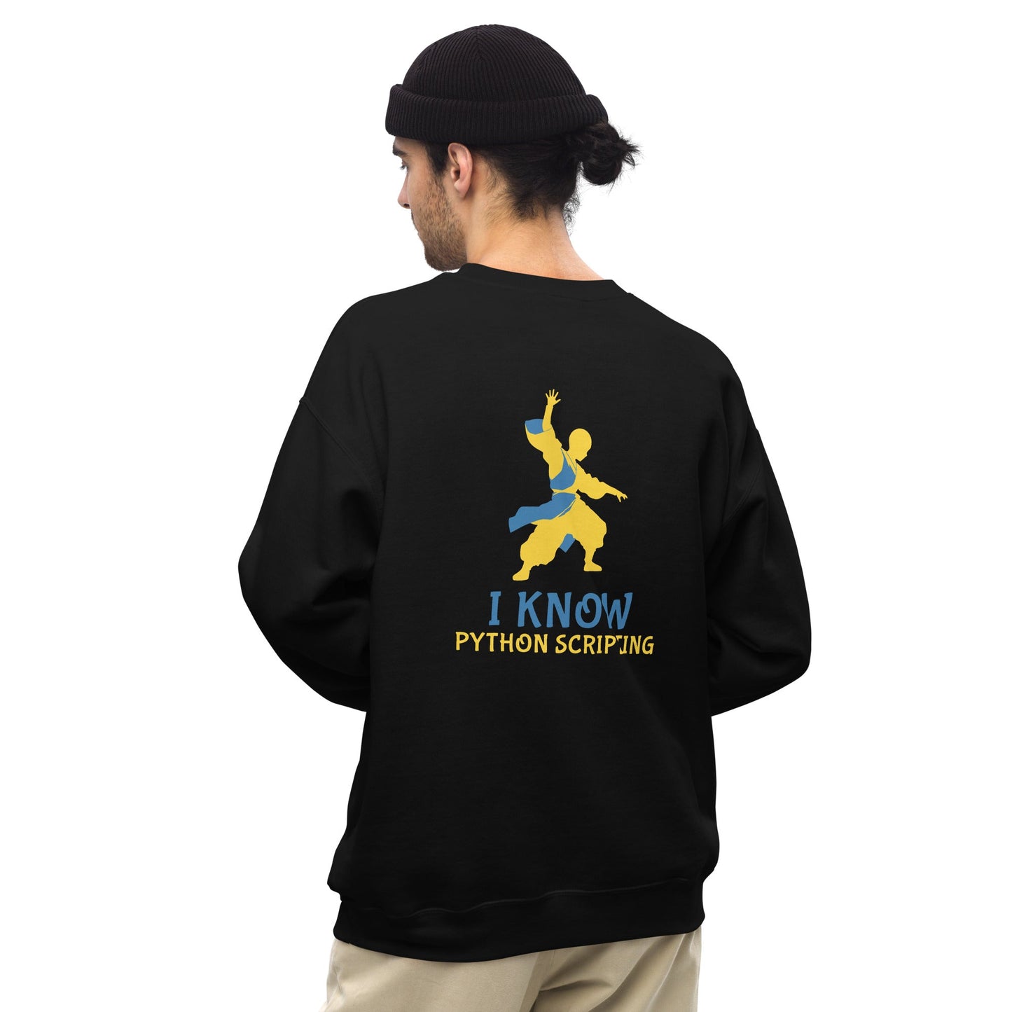 I Know Python Scripting - Unisex Sweatshirt ( Back Print ) by DarkByteGear