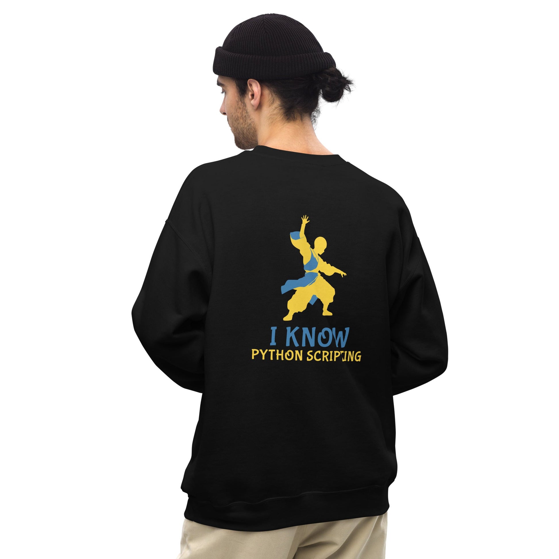 I Know Python Scripting - Unisex Sweatshirt ( Back Print ) by DarkByteGear