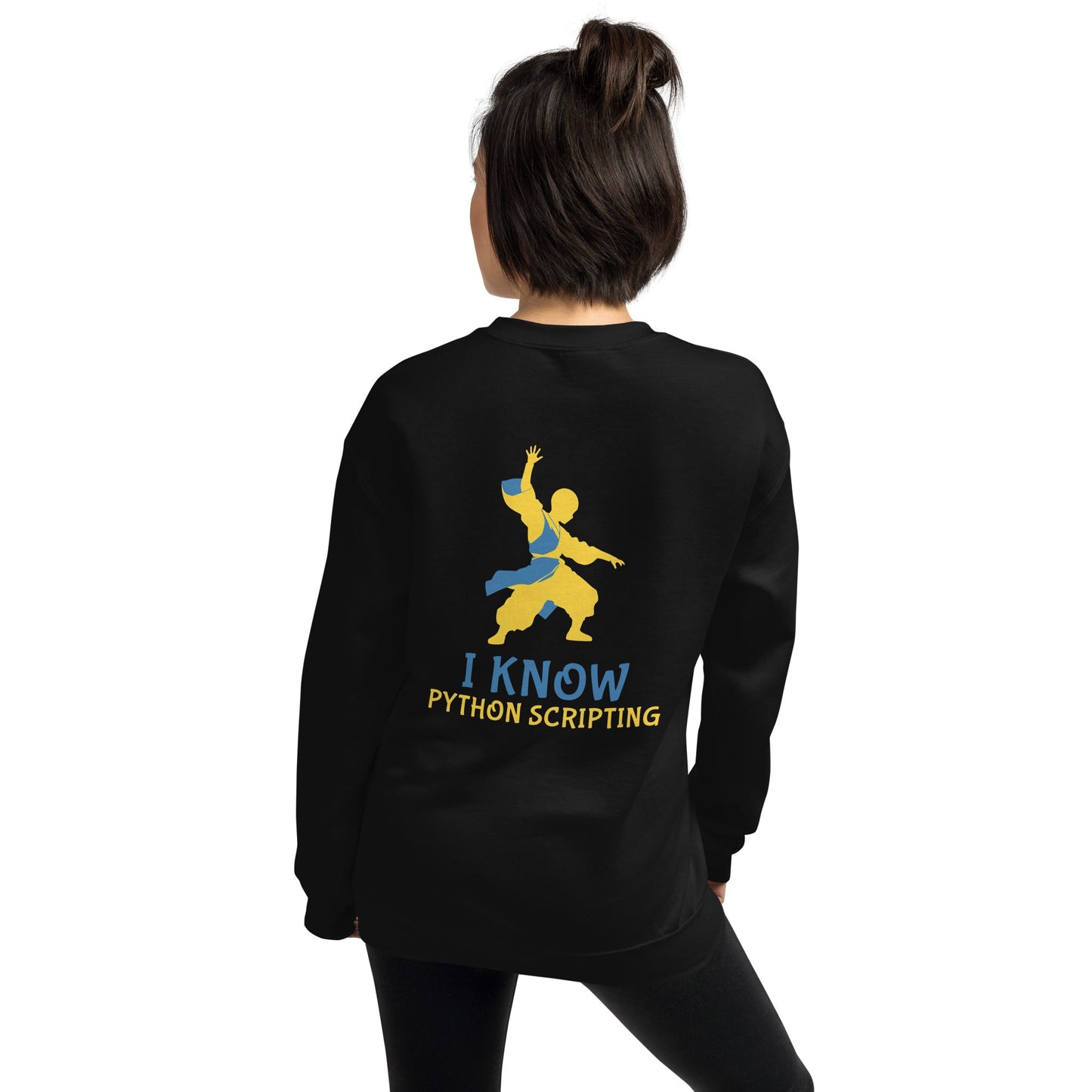 I Know Python Scripting - Unisex Sweatshirt ( Back Print ) by DarkByteGear