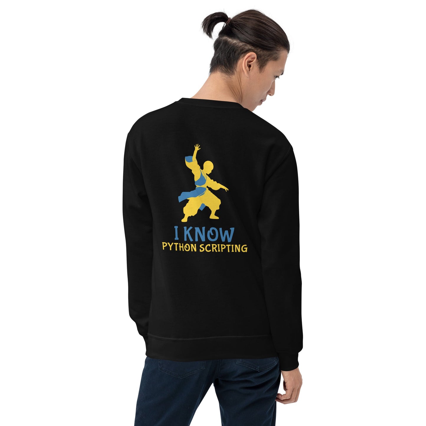 I Know Python Scripting - Unisex Sweatshirt ( Back Print ) by DarkByteGear