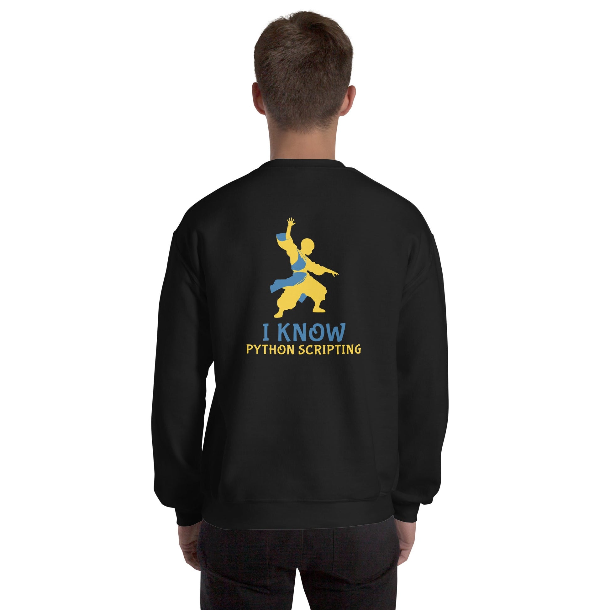 I Know Python Scripting - Unisex Sweatshirt ( Back Print ) by DarkByteGear