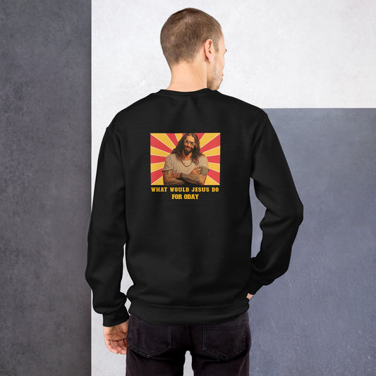 What would Jesus do for 0day v1 - Unisex Sweatshirt ( Back Print ) by DarkByteGear