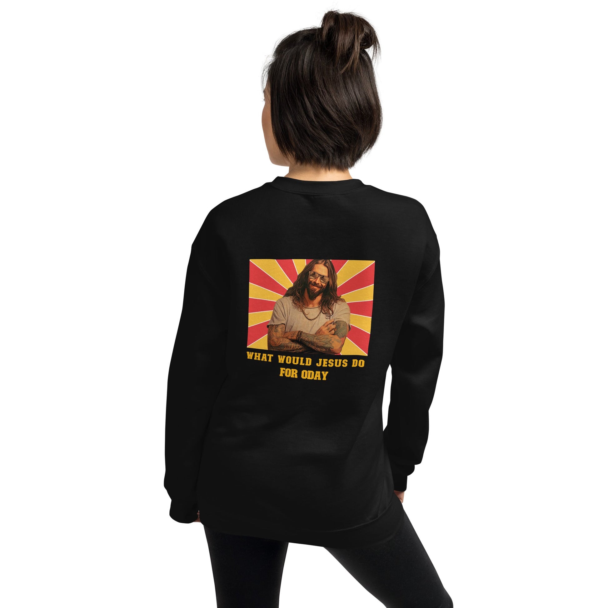 What would Jesus do for 0day v1 - Unisex Sweatshirt ( Back Print ) by DarkByteGear