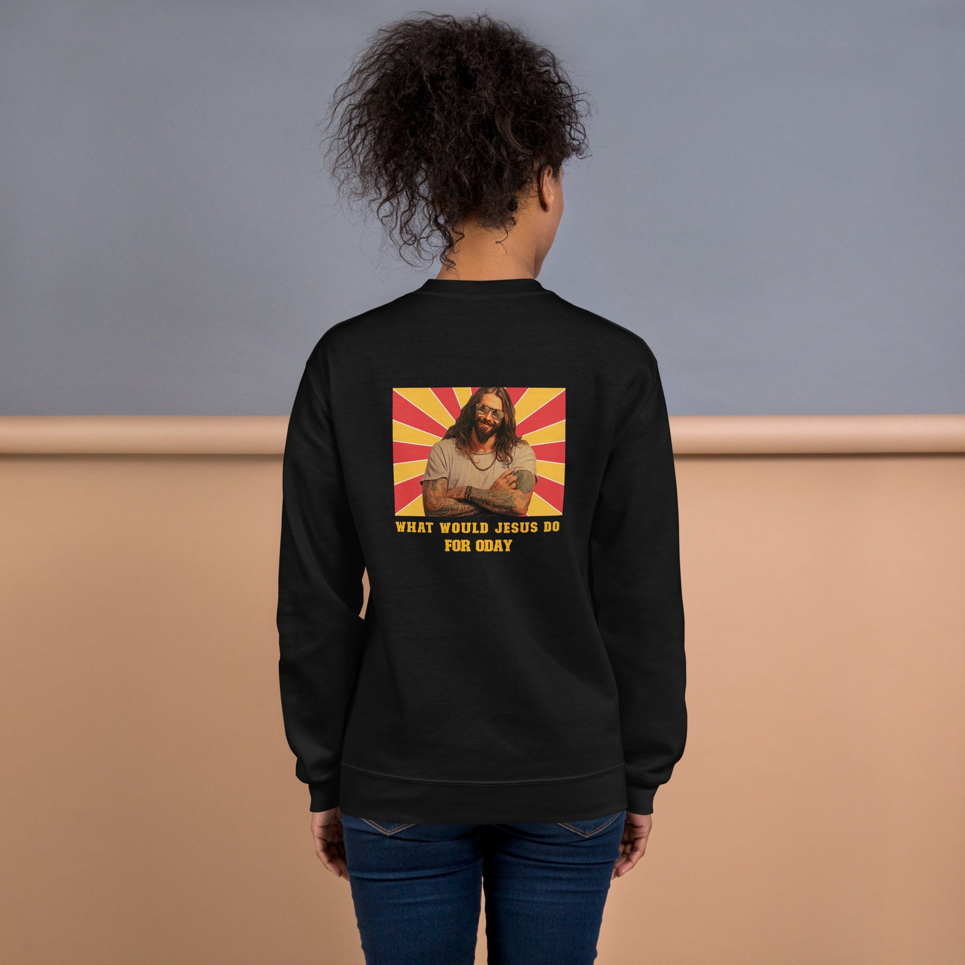 What would Jesus do for 0day v1 - Unisex Sweatshirt ( Back Print ) by DarkByteGear