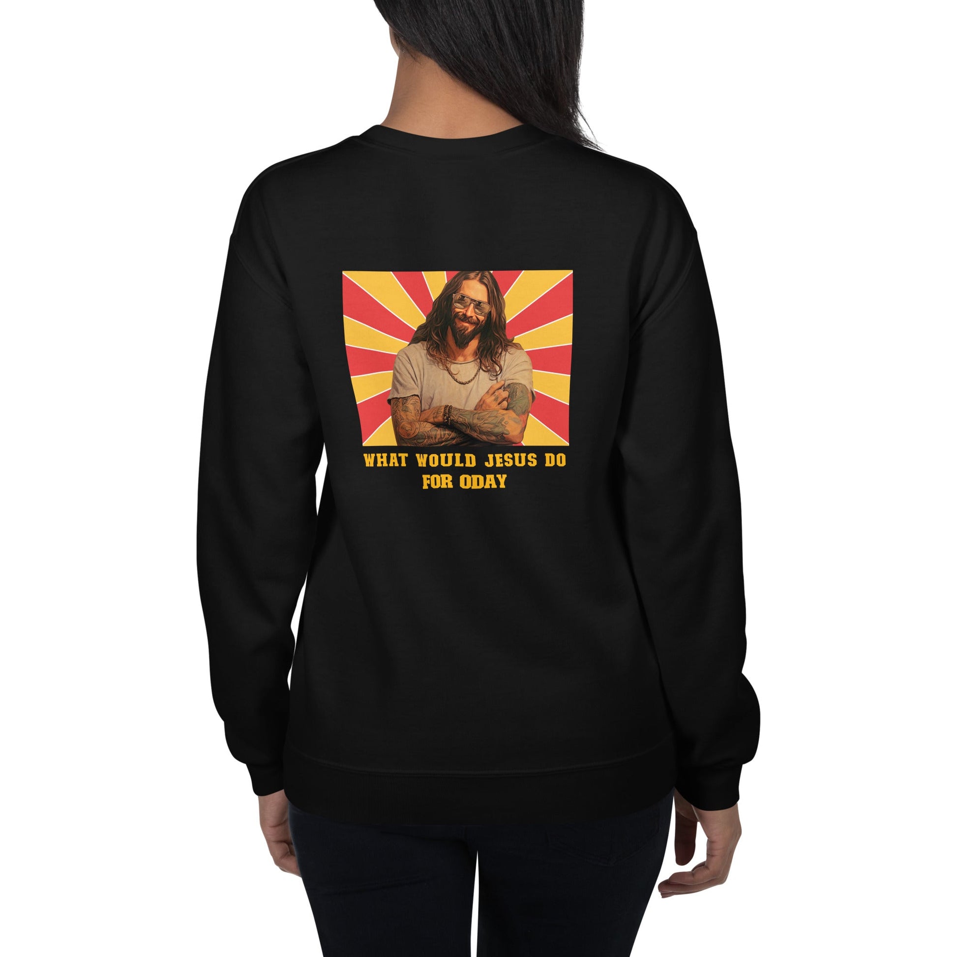 What would Jesus do for 0day v1 - Unisex Sweatshirt ( Back Print ) by DarkByteGear