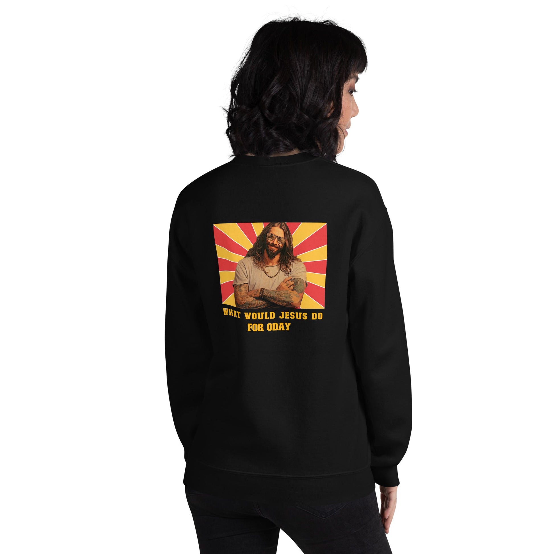 What would Jesus do for 0day v1 - Unisex Sweatshirt ( Back Print ) by DarkByteGear