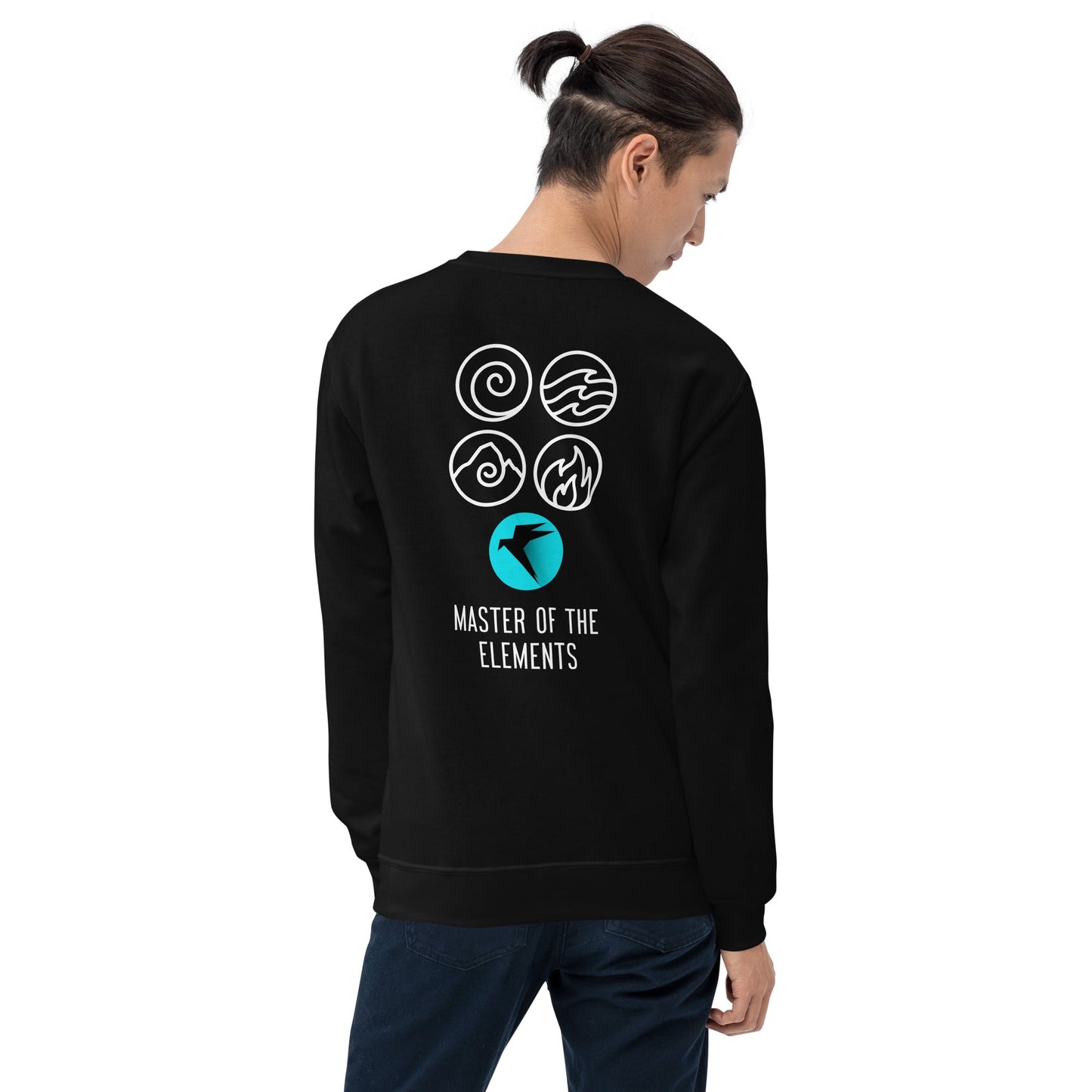Master of Elements - Unisex Sweatshirt ( Back Print ) by DarkByteGear