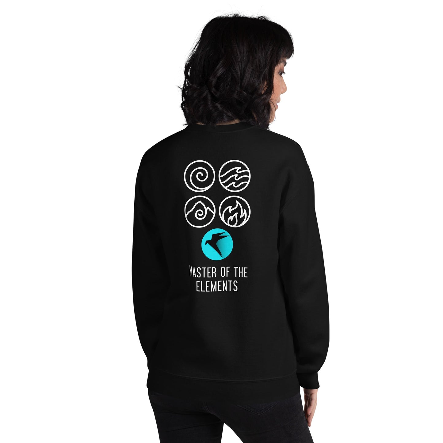 Master of Elements - Unisex Sweatshirt ( Back Print ) by DarkByteGear