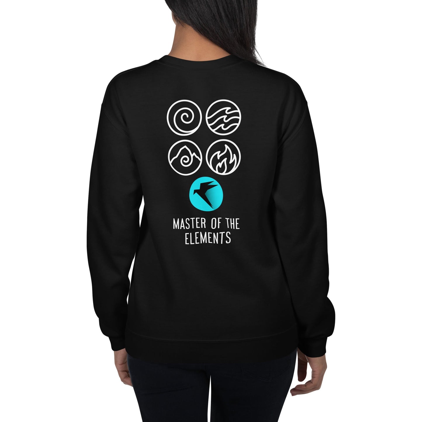 Master of Elements - Unisex Sweatshirt ( Back Print ) by DarkByteGear