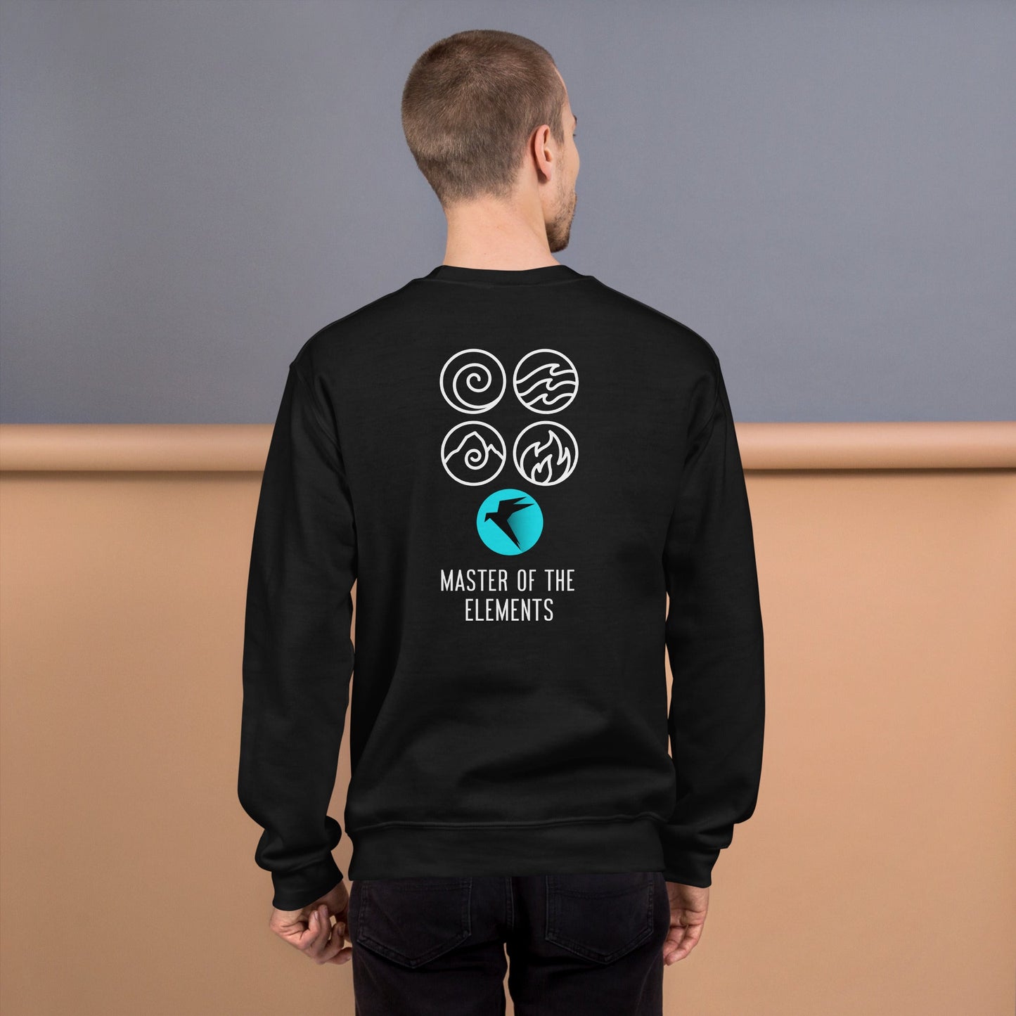 Master of Elements - Unisex Sweatshirt ( Back Print ) by DarkByteGear