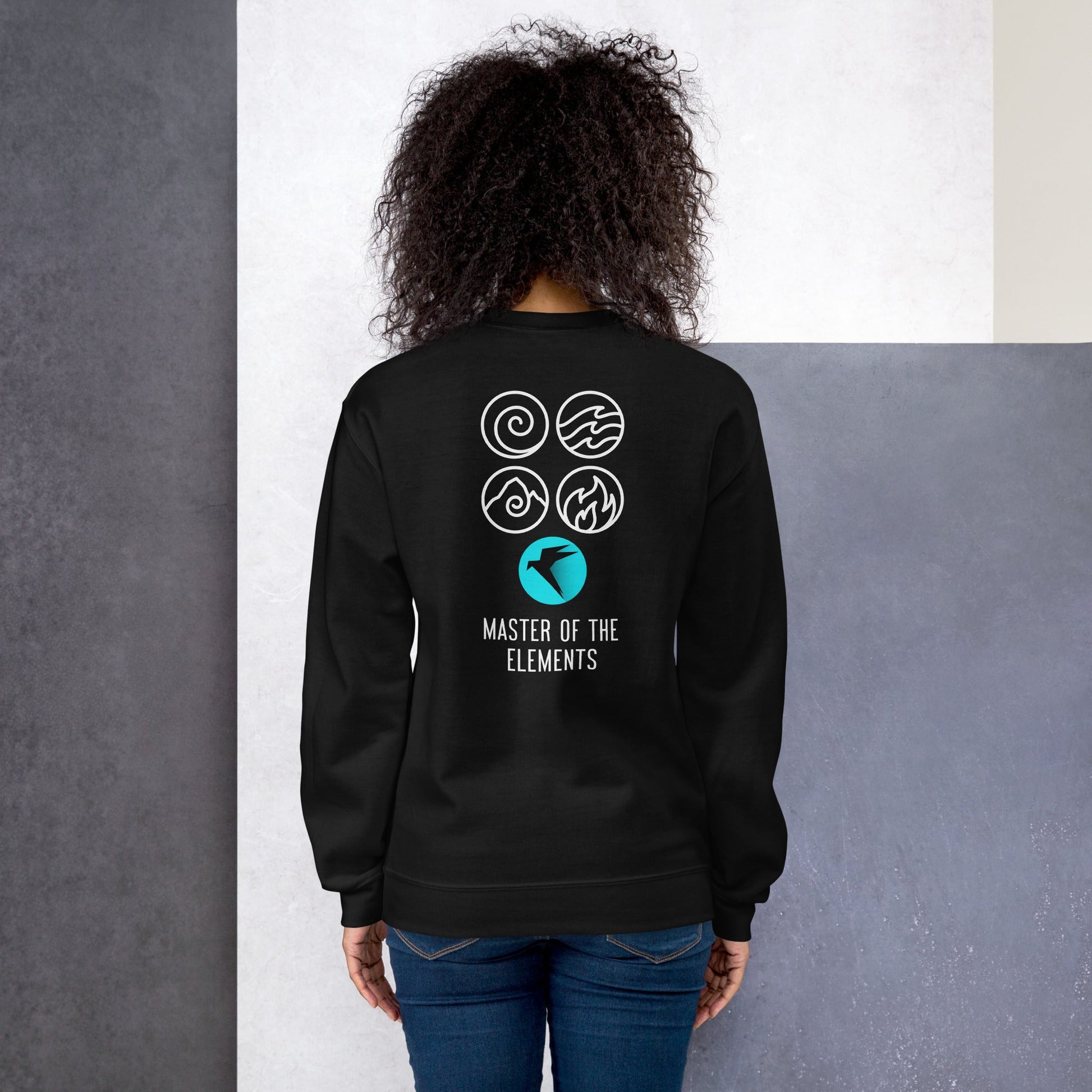 Master of Elements - Unisex Sweatshirt ( Back Print ) by DarkByteGear