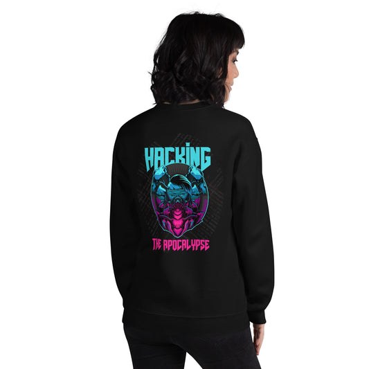 Hacking the apocalypse V2 - Unisex Sweatshirt ( Back Print ) by DarkByteGear