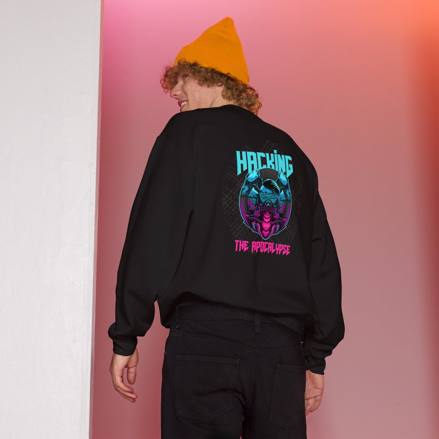 Hacking the apocalypse V2 - Unisex Sweatshirt ( Back Print ) by DarkByteGear