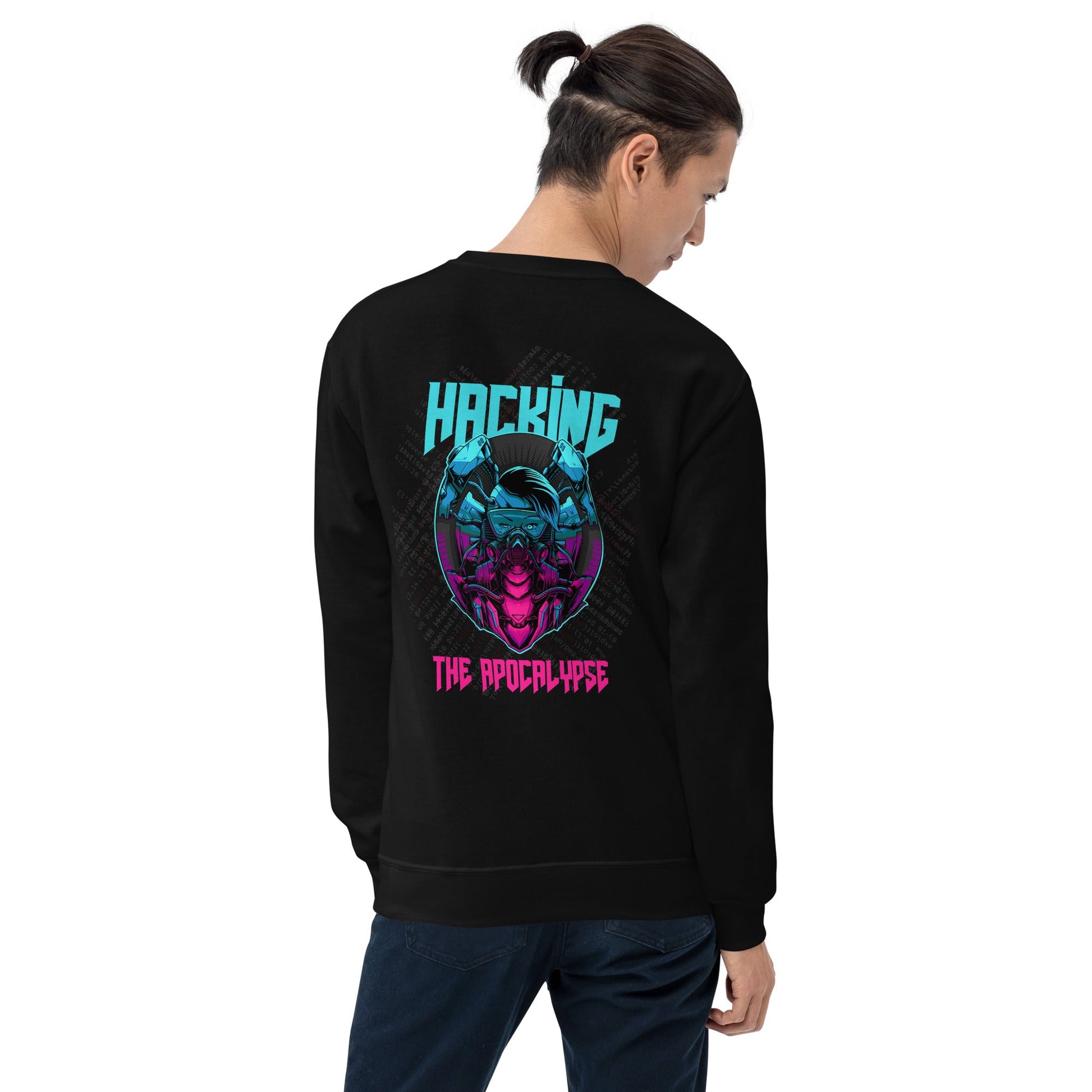 Hacking the apocalypse V2 - Unisex Sweatshirt ( Back Print ) by DarkByteGear