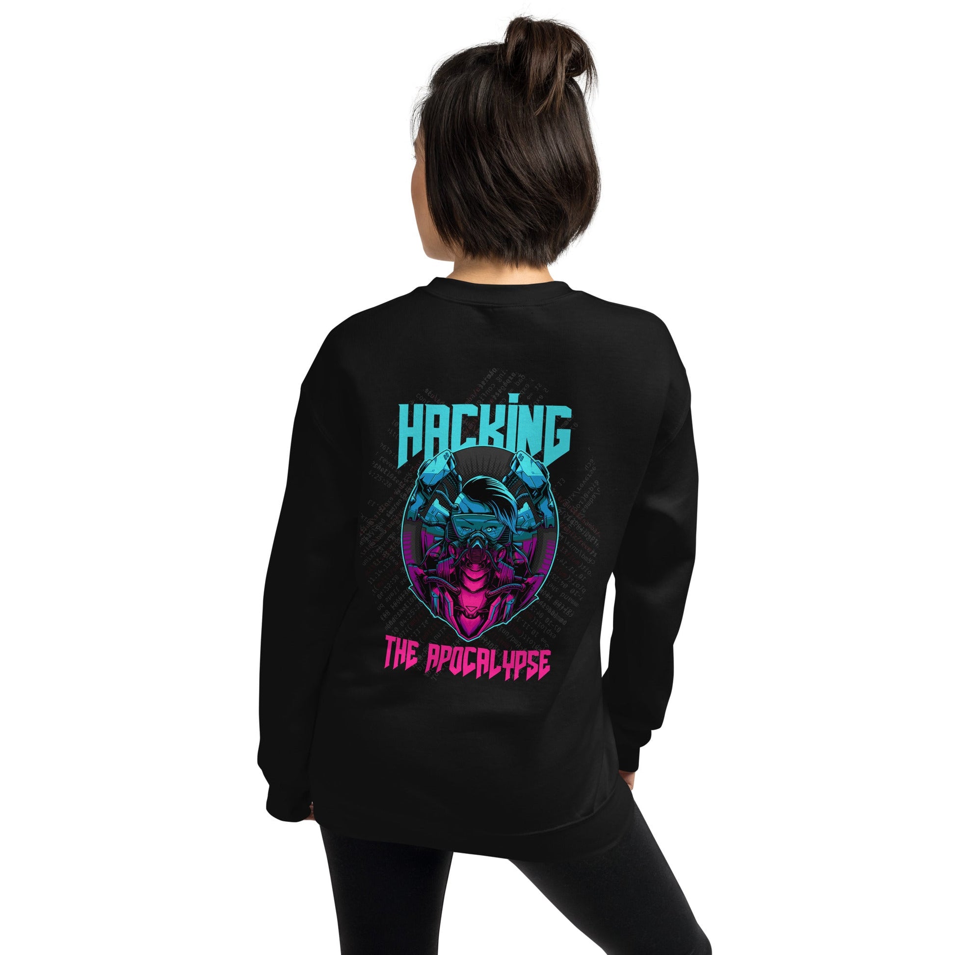 Hacking the apocalypse V2 - Unisex Sweatshirt ( Back Print ) by DarkByteGear