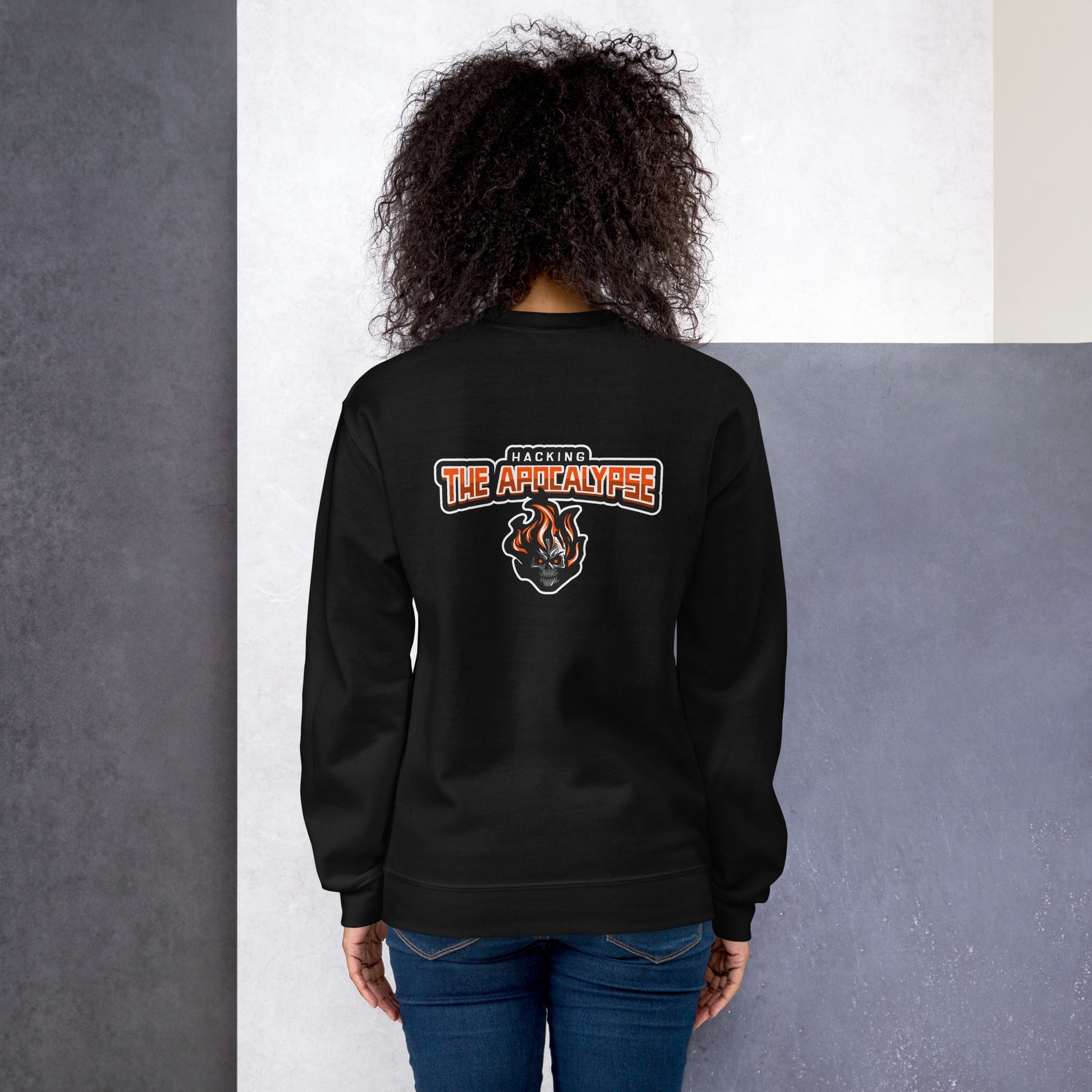 Hacking the Apocalypse V1 - Unisex Sweatshirt ( Back Print ) by DarkByteGear