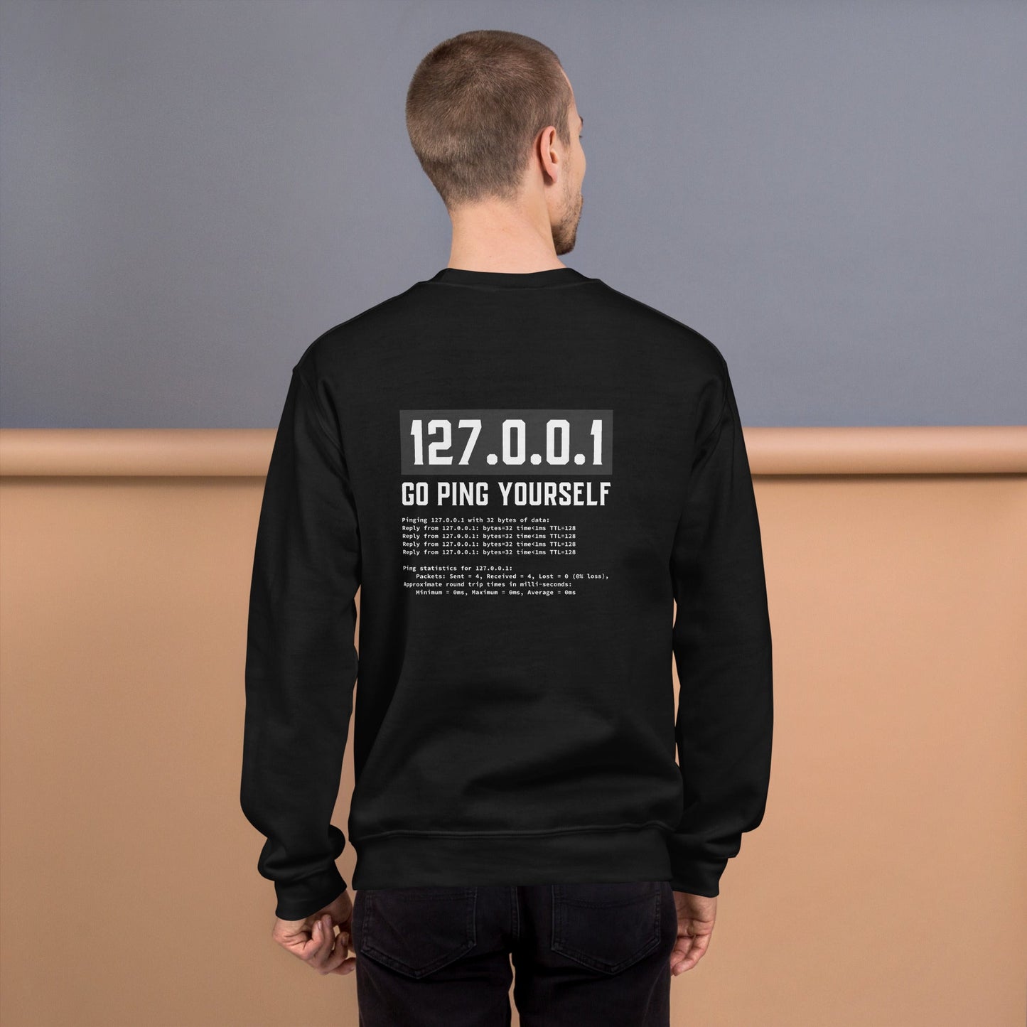 Go ping yourself - Unisex Sweatshirt ( Back Print ) by DarkByteGear