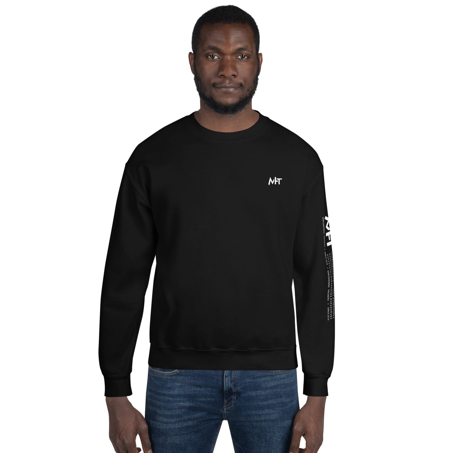Your Lack of Bitcoin is Disturbing Unisex Sweatshirt ( Back Print ) by DarkByteGear