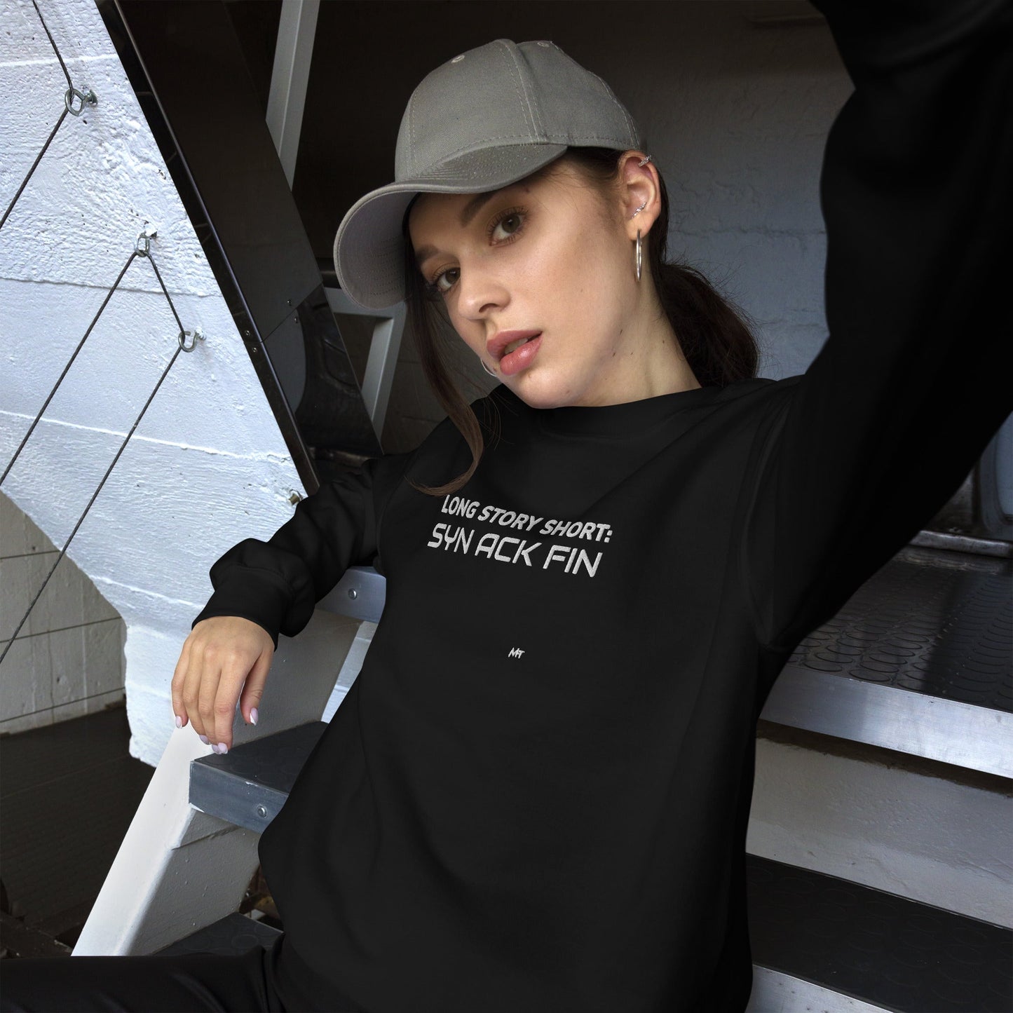 Long story short - Syn Ack Fin - Unisex Sweatshirt by DarkByteGear