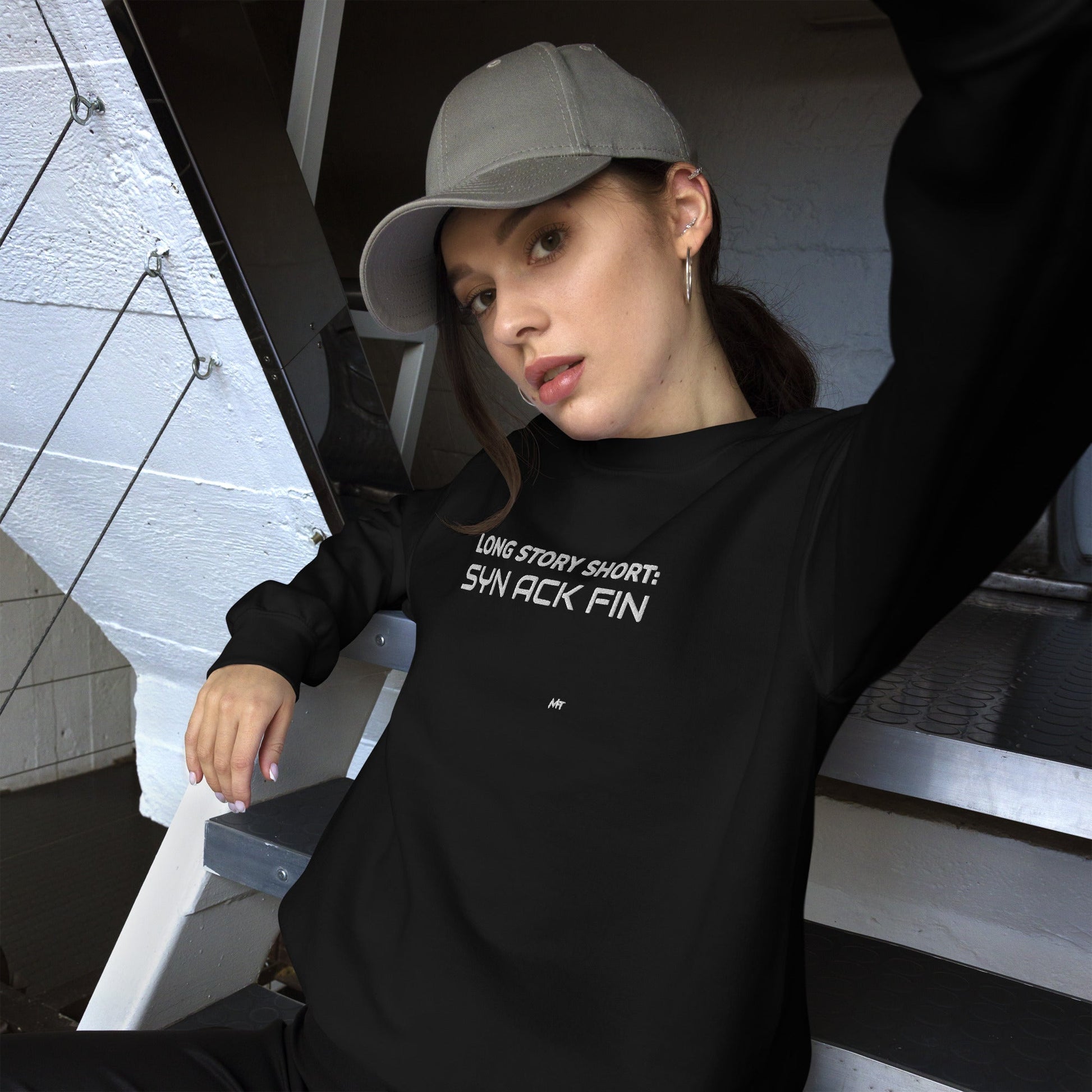 Long story short - Syn Ack Fin - Unisex Sweatshirt by DarkByteGear
