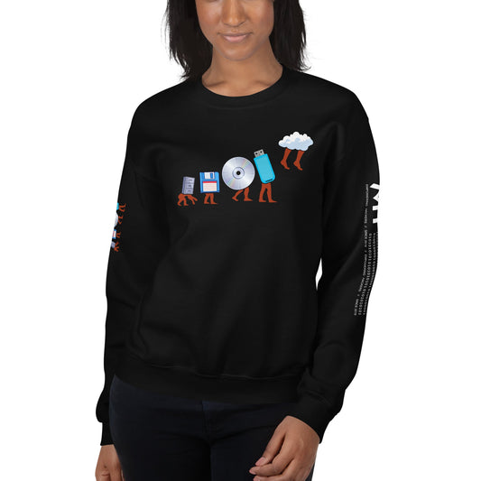 Evolution of data storage - Unisex Sweatshirt by DarkByteGear
