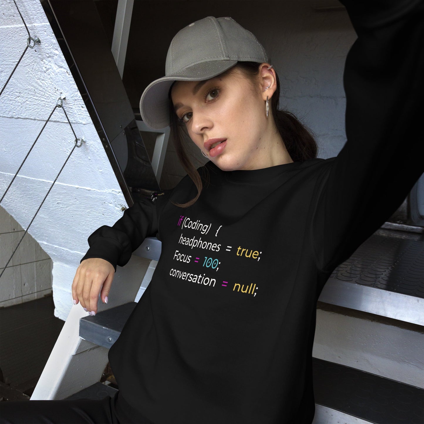 If coding headphones true focus 100 conversation null - Unisex Sweatshirt by DarkByteGear