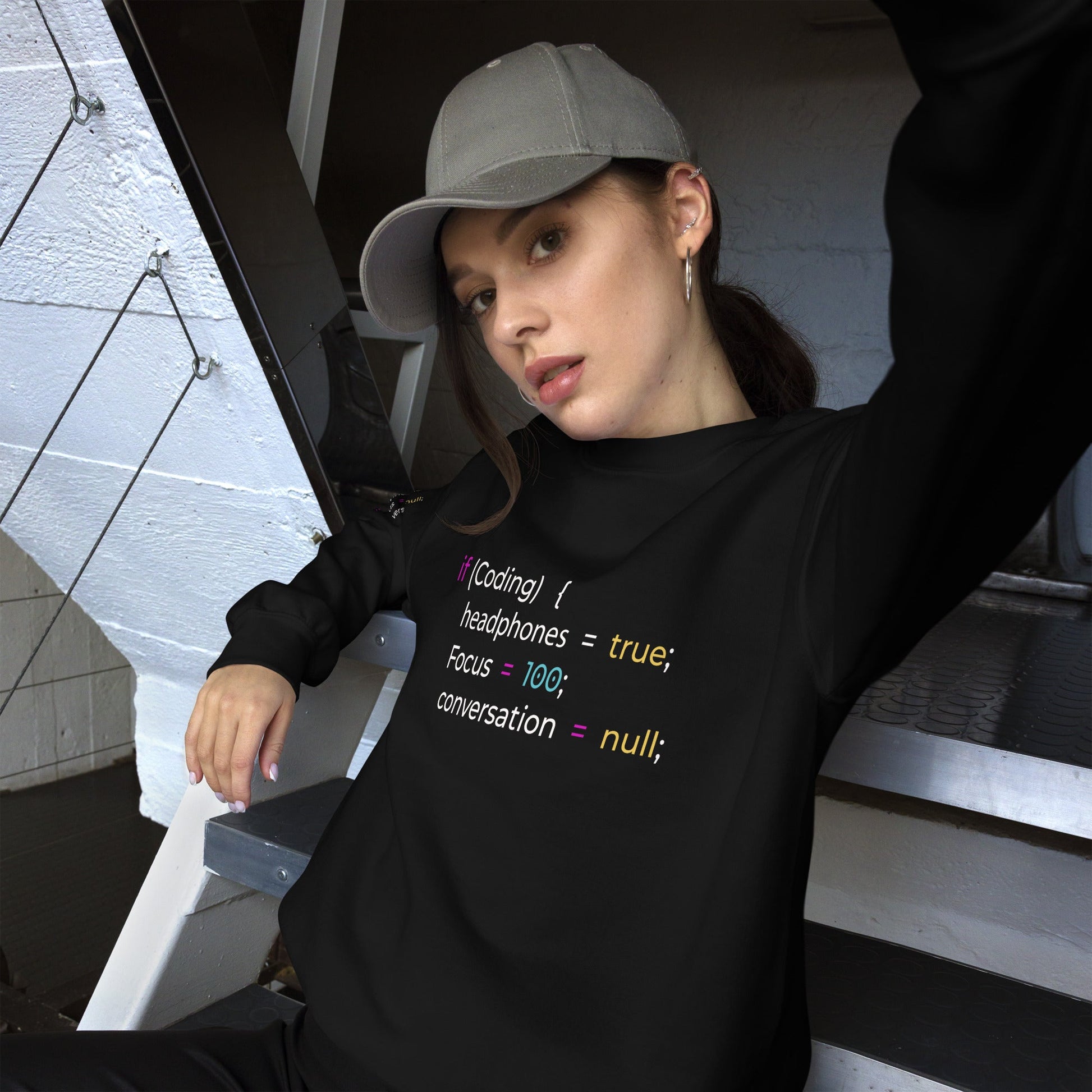 If coding headphones true focus 100 conversation null - Unisex Sweatshirt by DarkByteGear