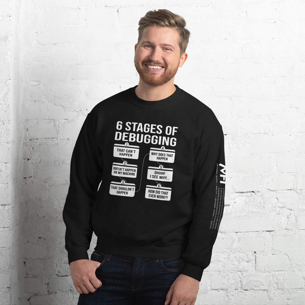 6 Stages of Debugging - Unisex Sweatshirt by DarkByteGear