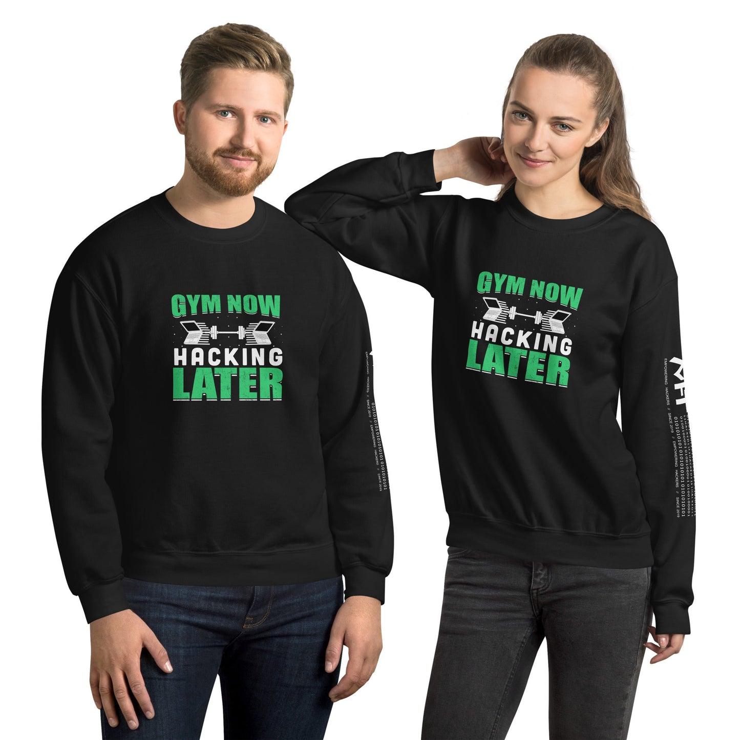 Gym now, hacking later - Unisex Sweatshirt by DarkByteGear