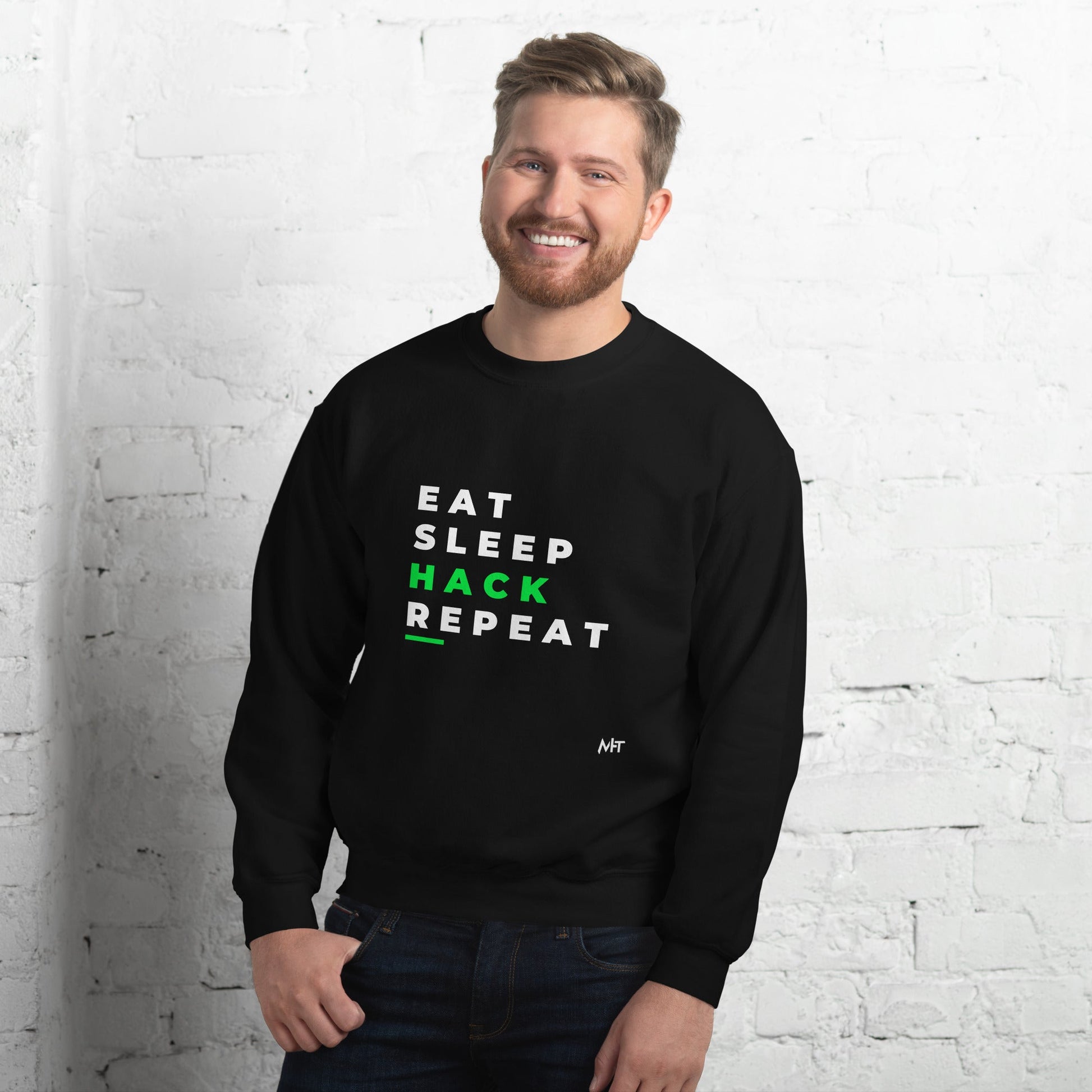 Eat, Sleep, Hack, Repeat V2 - Unisex Sweatshirt by DarkByteGear