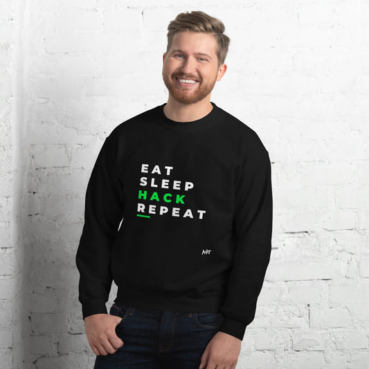 Eat, Sleep, Hack, Repeat V2 - Unisex Sweatshirt by DarkByteGear