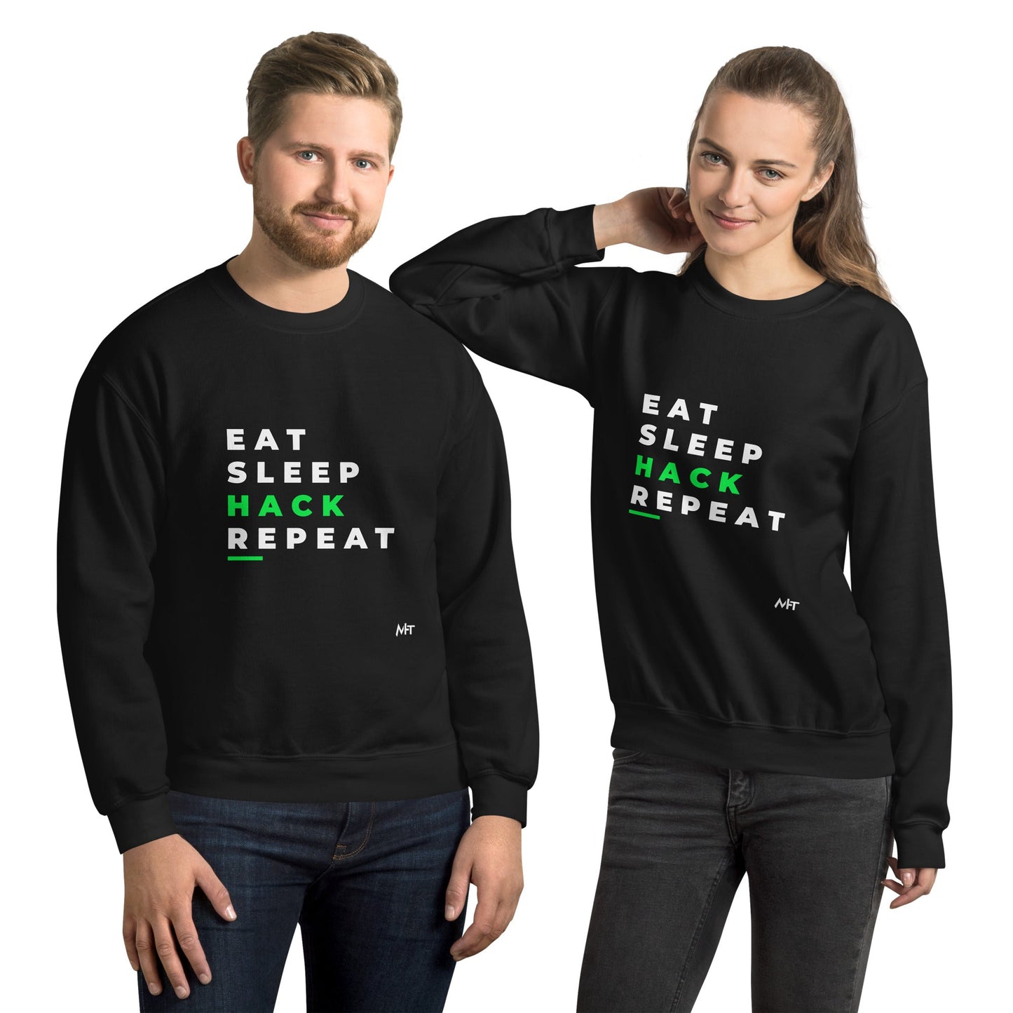 Eat, Sleep, Hack, Repeat V2 - Unisex Sweatshirt by DarkByteGear