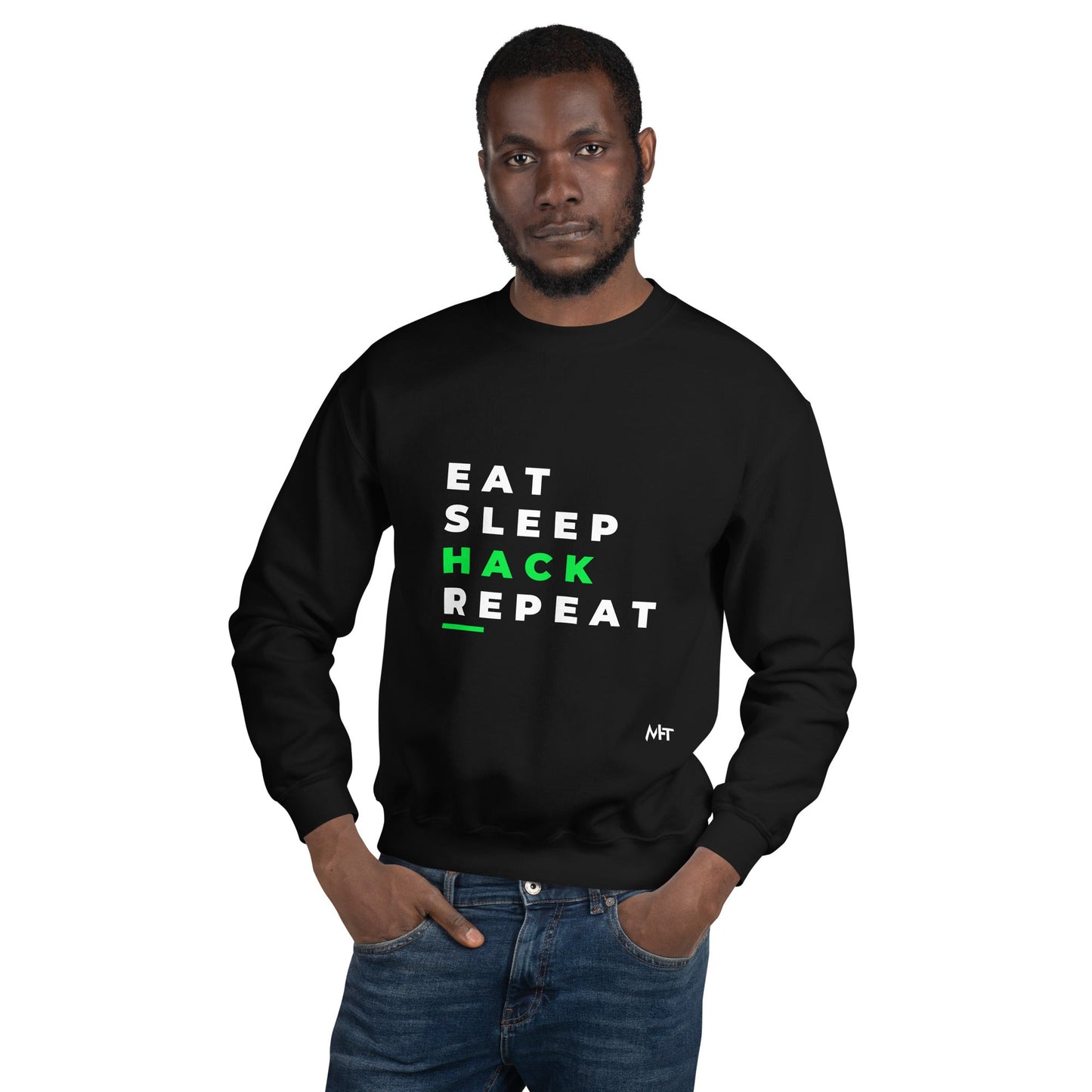 Eat, Sleep, Hack, Repeat V2 - Unisex Sweatshirt by DarkByteGear