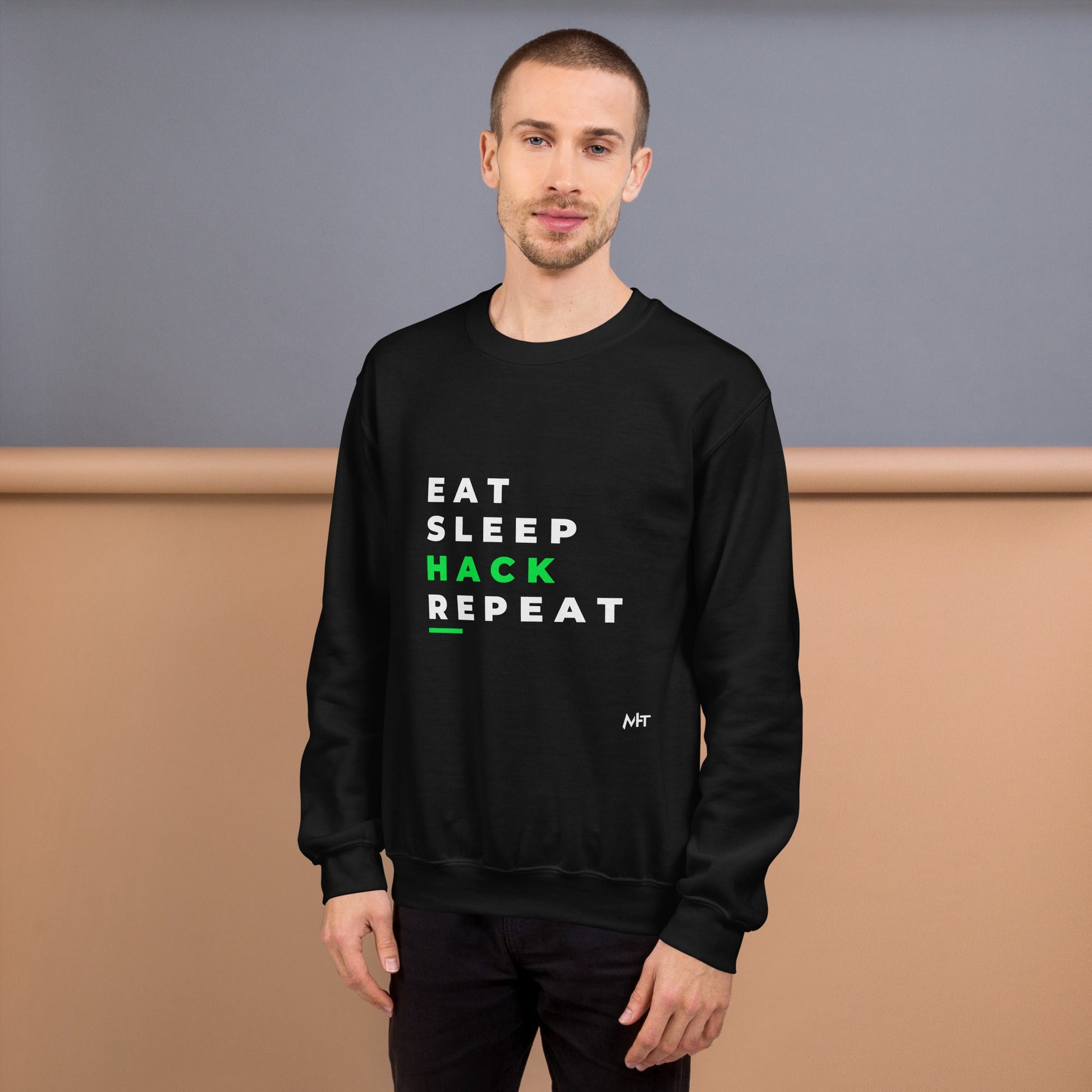 Eat, Sleep, Hack, Repeat V2 - Unisex Sweatshirt by DarkByteGear